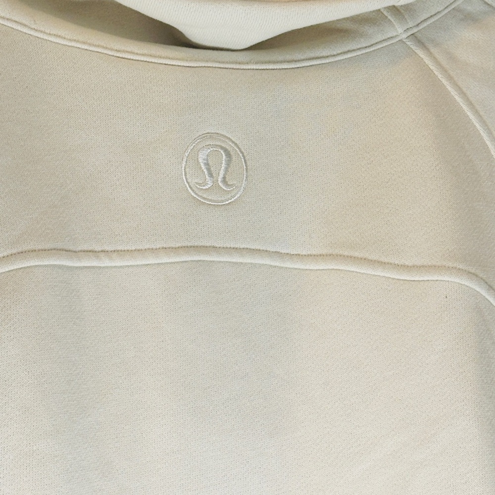 Lululemon Athletica Scuba Oversized Funnel Neck Heathered Bone Sz. XL/ XXL - Picture 11 of 12